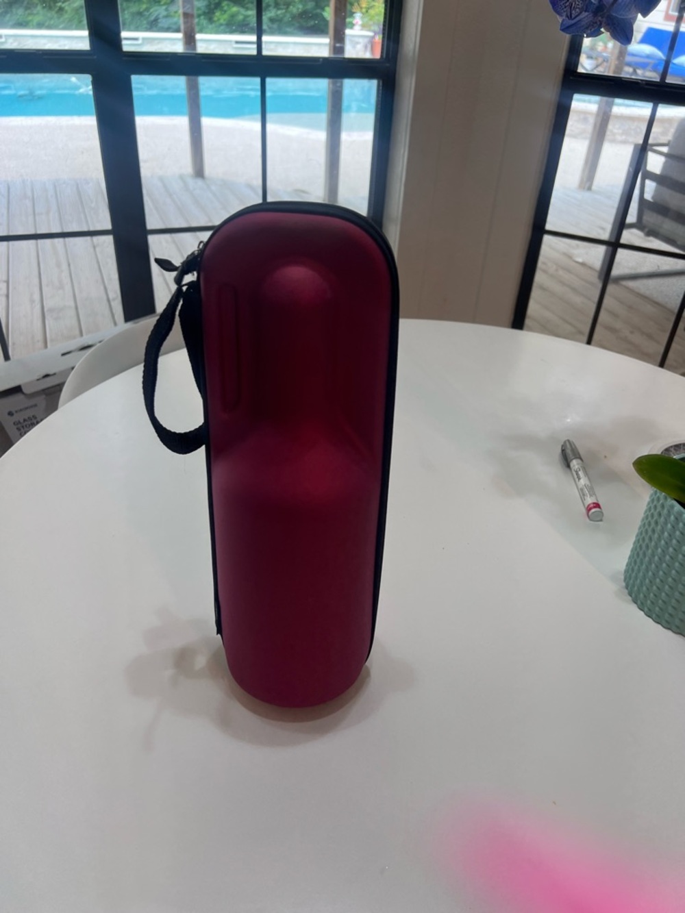 RABBIT Hardshell Travel Bottle Case in Metallic Burgundy
